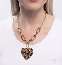 Load image into Gallery viewer, Roadside Romance - Gold Brown Cheetah Rhinestones Necklace - Pink Diamond 2025