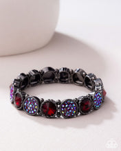 Load image into Gallery viewer, Timelessly Twinkling and Take A Moment - Red and Black Metal Necklace and Bracelet - Pink Diamond 2024