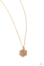 Load image into Gallery viewer, Emblematic Elegance - Gold - C Necklace