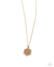 Load image into Gallery viewer, Emblematic Elegance - Gold - F Necklace