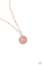 Load image into Gallery viewer, Initial Elegance - Rose Gold - E Necklace
