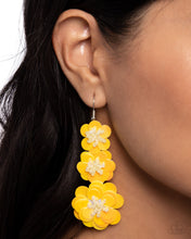Load image into Gallery viewer, Beaded Bouquet - Yellow Earrings
