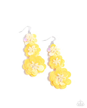 Load image into Gallery viewer, Beaded Bouquet - Yellow Earrings