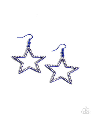 Streamlined Stars - Blue Earrings