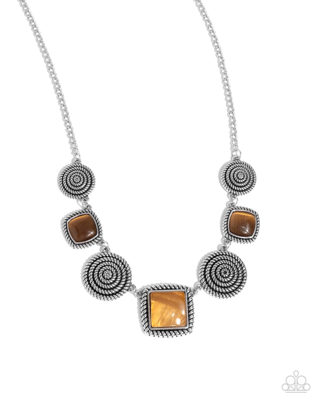 Spiral Sass - Brown Necklace