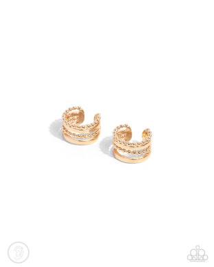 Stacked Spectacle - Gold Earrings