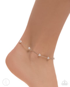 Charming Court - White Anklet