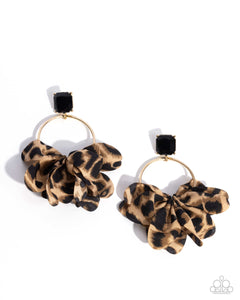 Charming Cheetah Gold/Black Paparazzi Earrings