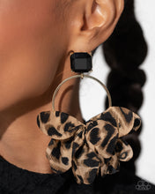 Load image into Gallery viewer, Charming Cheetah - Gold/Black Paparazzi Earrings