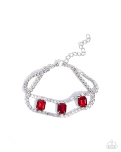 Embedded Elegance - Red Bracelet