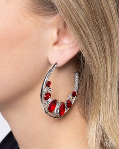 Refined Rewind - Red Hoop Earrings