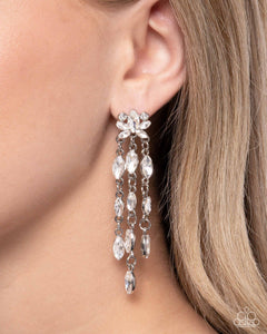 Lively Lure - White Earrings