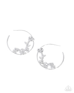 Blooming Benefit - Silver Hoop Earrings