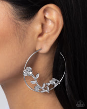 Load image into Gallery viewer, Blooming Benefit - Silver Hoop Earrings