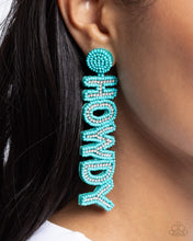 Load image into Gallery viewer, Howdy Headline - Blue Earrings