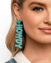 Load image into Gallery viewer, Howdy Headline - Blue Earrings