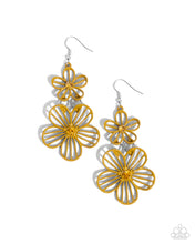 Load image into Gallery viewer, Textured Tiers - Yellow Earrings