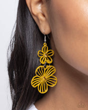 Load image into Gallery viewer, Textured Tiers - Yellow Earrings