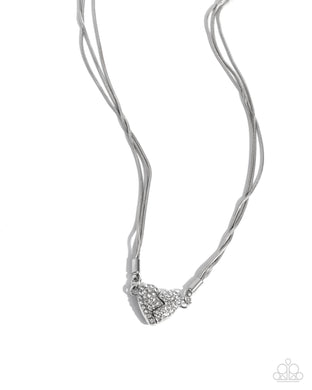 Heartbroken Bling - White Necklace