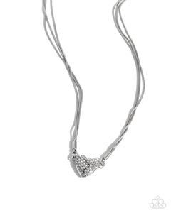 Heartbroken Bling - White Necklace