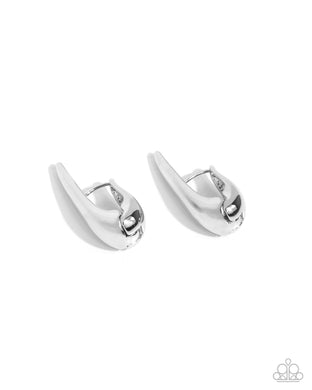 Positive Change - Silver Hinge Earrings
