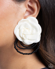 Load image into Gallery viewer, Dramatic Dame - White Earrings