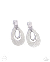 Load image into Gallery viewer, Tattered Teardrop - Silver Earrings
