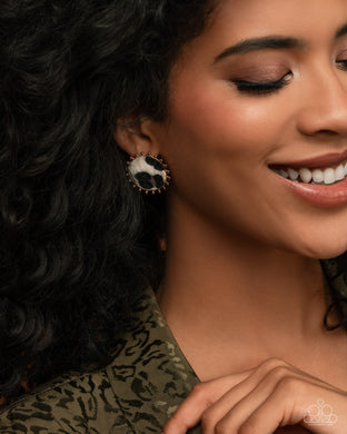 Cowhide Couture - Brown Earrings