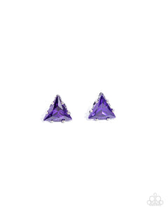 Triangular Twinkle - Purple Post Earrings