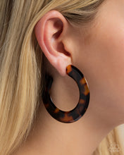 Load image into Gallery viewer, Spotted Scoop - Brown Earrings