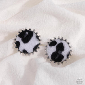 Cowhide Couture - Black Earrings