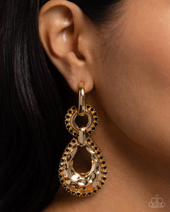 Hammered Highway - Black Earrings