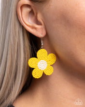 Load image into Gallery viewer, Seed Bead Vibrancy - Yellow Earrings