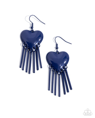 Flirty Fringe - Blue Earrings