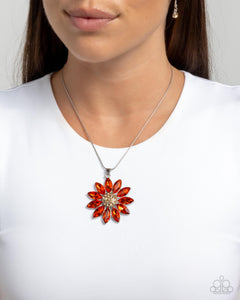 Fortunate Floral - Orange Necklace