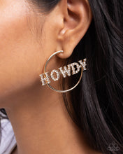 Load image into Gallery viewer, Howdy Hoedown - Gold Hoop Earrings