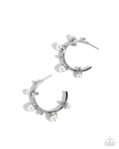 Poetic Pearls - White Hoop Earrings