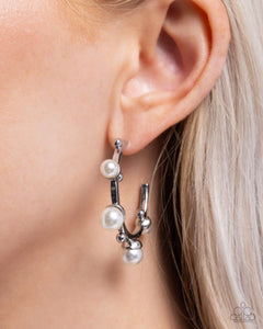 Poetic Pearls - White Hoop Earrings