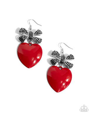 Suitable Sweetheart - Red Earrings