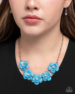 Flower Chain - Blue Necklace