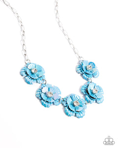 Flower Chain - Blue Necklace