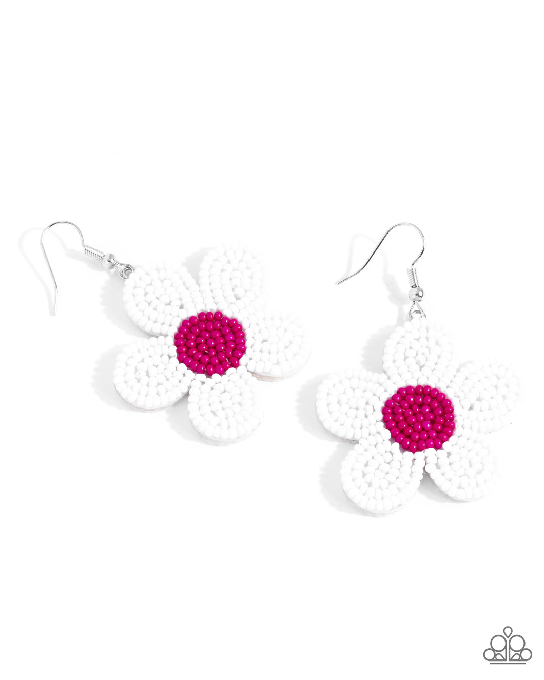 Seed Bead Vibrancy - White Earrings