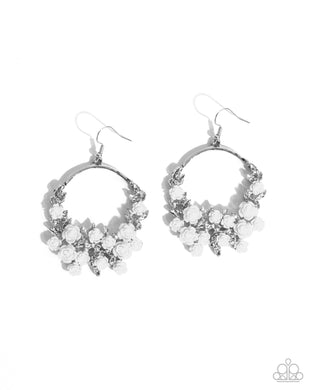 Exceptional Ease - White Earrings