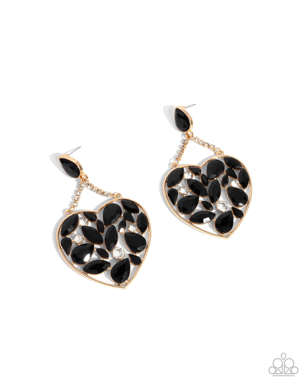 Glittery Gait - Black Earrings