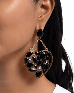 Glittery Gait - Black Earrings