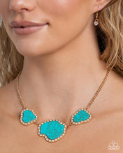 Load image into Gallery viewer, Complete Look: Turquoise Gold Necklace and Bracelet