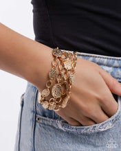 Load image into Gallery viewer, Hammered Helm - Gold Bracelet