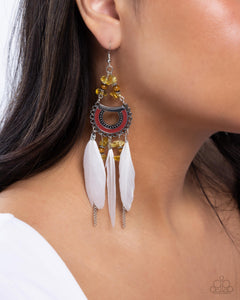 Serene Stage - Yellow Feather Earrings