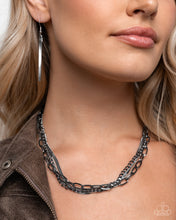 Load image into Gallery viewer, Complete Look: Gunmetal Necklace and Bracelet Chain.