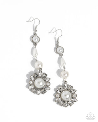 Pearly Plot Twist - White Earrings